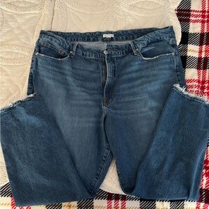 Good American Dark Blue Straight Leg Jeans